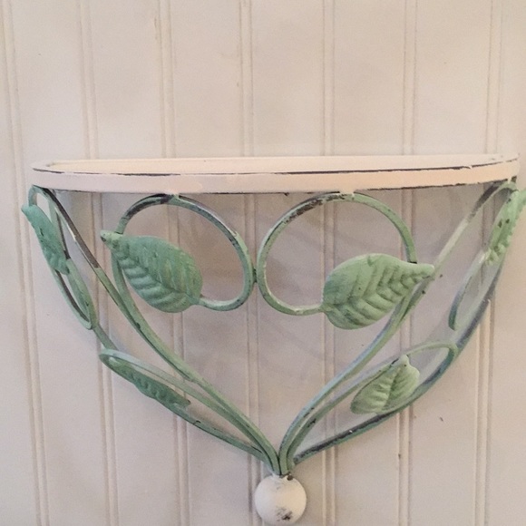 Decorative Metal Distressed Half Moon Shelf - Picture 8 of 9